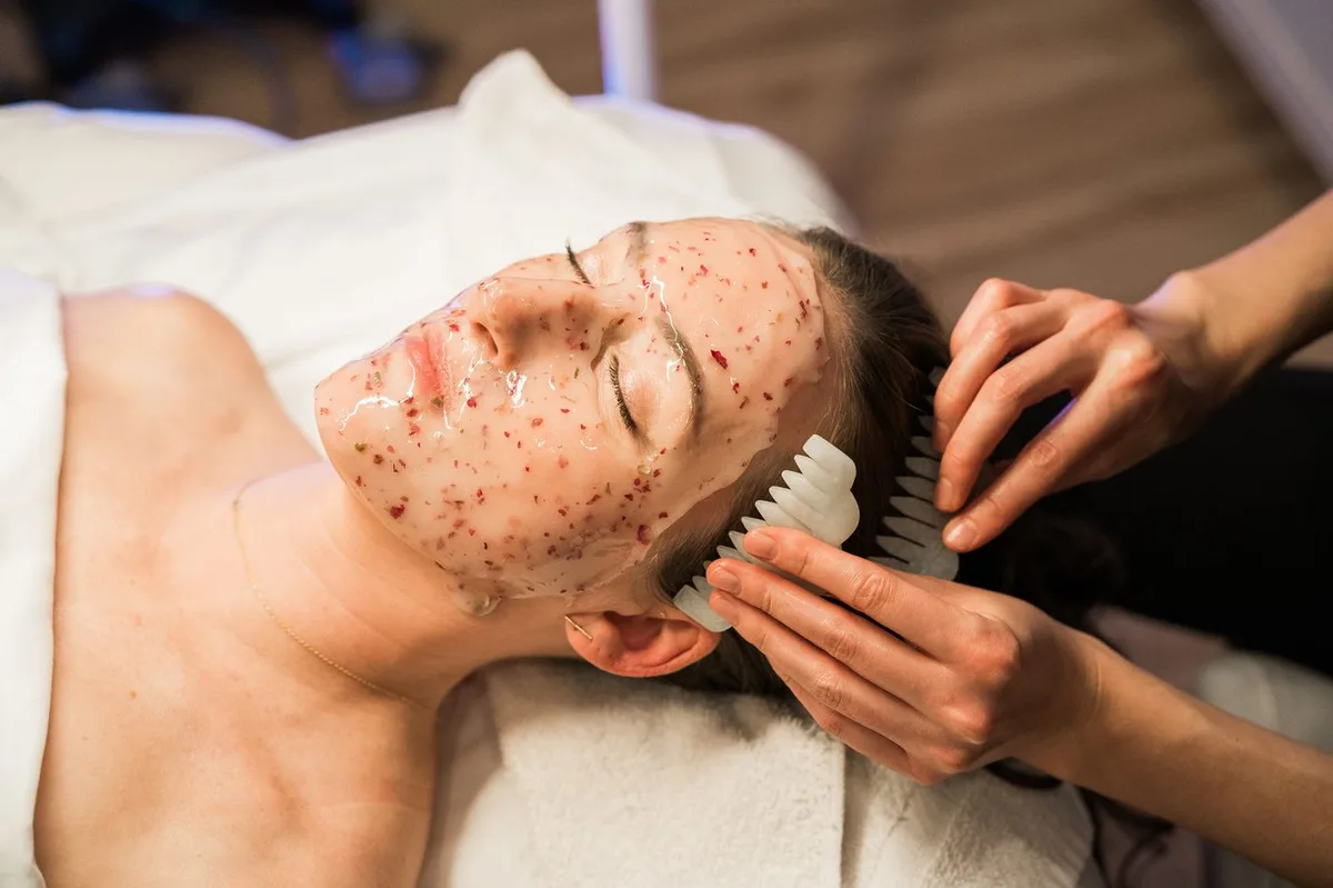 Custom medical-grade facial in progress at NECTAR body•face•skin DeWitt MI