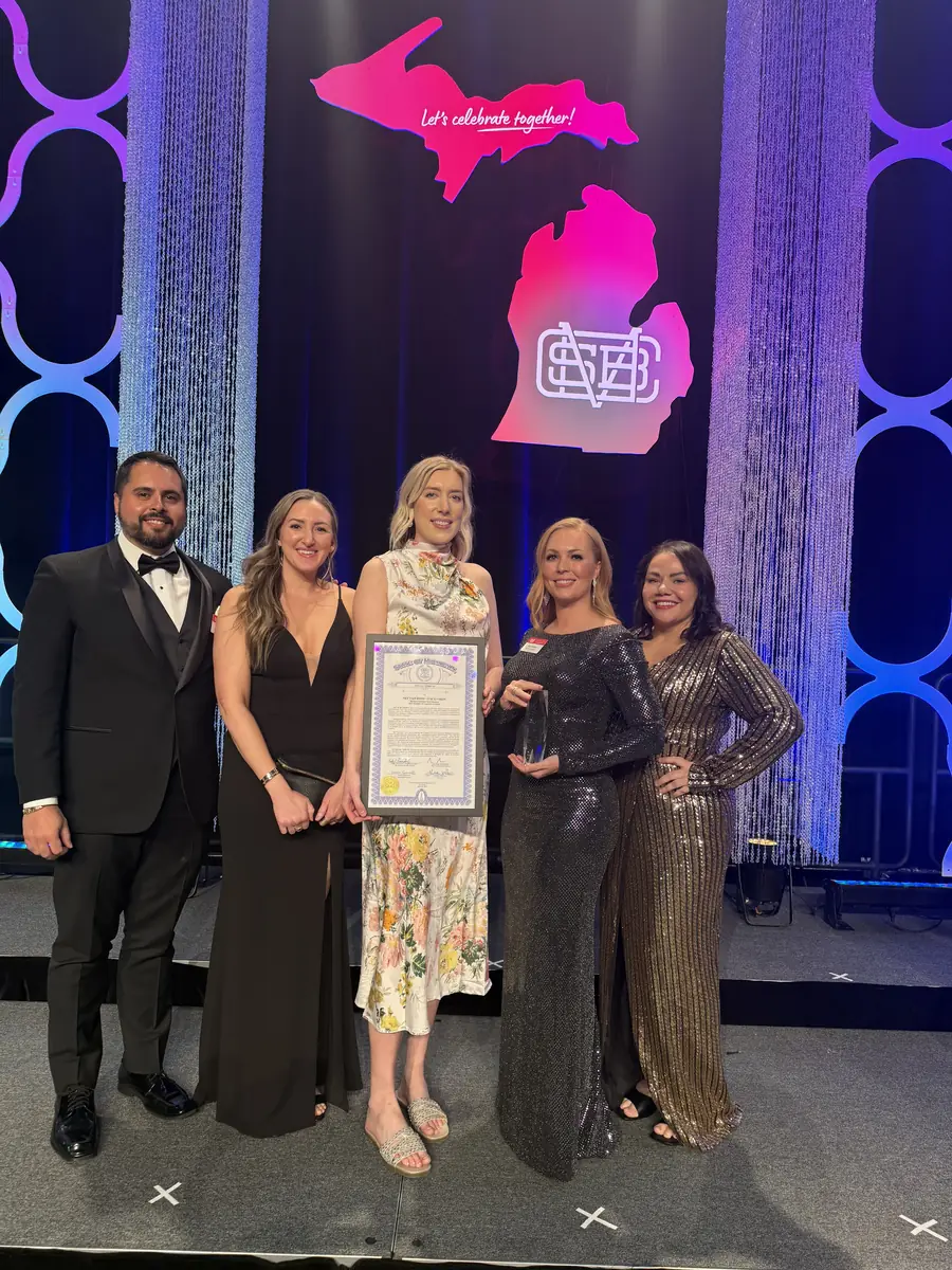 NECTAR team accepting the Michigan 50 Companies to Watch award at the Michigan Celebrates Small Business ceremony